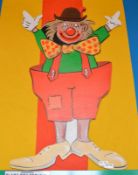 1 x Wooden Clown Painted Cut Out - Sze: 4 x 2ft - Ref BB726 - CL351 - Location: Chorley PR6