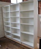 7 x Matching Tall White Bookcases - Dimensions Of Each: W80 x H203 x D28cm