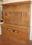 1 x Vintage Rustic Farmhouse Solid Pine Dresser - H212 x W190 x D50 cms - Ref BB1505 - CL351 - Locat