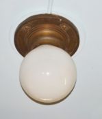 3 x Vintage Ceiling Lights With Globe Shades - Ref BBGF - CL351 - Location: Chorley PR6