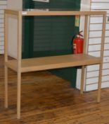 1 x Wooden Retail Stand With Ashwood Finish and Glass Top - H123 x W123 x D41 cms - Ref BB842 1F - C