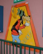 1 x Vintage Wooden Goofy Fairground Sign - 46 x 42 Inch - Ref BB754 - CL351 - Location: Chorley PR6