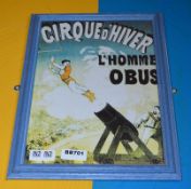 1 x Framed Circus Picture of Cirque d'Hiver L'Homme Obus - Human Cannonball - 16 x 12 Inch - Ref BB7