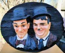 1 x Resin Laurel & Hardy Plaque - Dimensions: 740 x 590 mm - CL355 - Location: Great Yarmouth