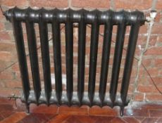 4 x Vintage Cast Iron Radiators With 10 Panels Each - H80 x W80 x D12 cms - Ref BB000 TF - CL351 - L