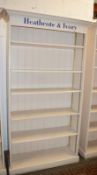 1 x Heathcote and Ivory Retail Display Shelf / Bookcase - Cream With Panelled Back - Ref BB1510 GF -