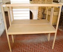 A Pair Of Glass-Topped Wooden Display Units - Dimensions Of Each: W122 x D42 x H122cm - Ref BB904/KS