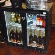 1 x Blizzard Two Door Backbar 90cm Bottle Cooler in Black - Ref BB582 TF - CL351 - Location: Chorley