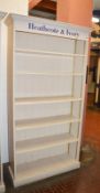 1 x Heathcote and Ivory Retail Display Shelf / Bookcase - Cream With Panelled Back - Ref BB1511 GF -