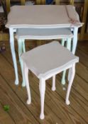 1 x Nest of Three Tables - Hand Made Shabby Chic - Unused - H58 x W55 x D42 cms - Ref BB1559 GFF - C