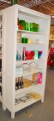 1 x Upright Bookcase Shelving Unit in White - H192 x W90 x D34 cms - Ref BB000 GFF - CL351 -