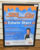 1 x Framed Poster Signed By Edwin Starr - Dimensions: H62 x W46cm - Ref BB1632 F3 - CL351