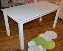 1 x White Dining Table - H78 x W150 x D75 cms - Ref BB396 TF - CL351 - Location: Chorley PR6