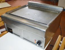 1 x Stainless Steel Electric 240v Griddle - 60cm Wide x 62cm Deep - Ref BB125 PTP - CL351 -