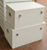 2 x Storage Trunk In White - Shop Display Props