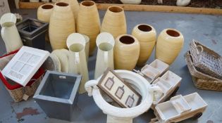 Assorted Collection of Resale Stock - Includes Approx 30 x Various Vases, Garden Planters, Baskets a