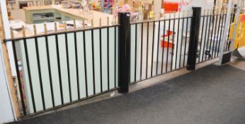 1 x Wrought Iron Fence in Black - L450 x H117 cms - Ref BB1569 GFF - CL351 - Location: Chorley PR6