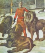 1 x Framed Circus Picture of Lion Tamer - 16 x 12 Inch - Ref BB704 - CL351 - Location: Chorley PR6