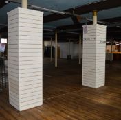 3 x Four Sided Slat Wall Pillar Covers / Protectors - H241 x W61 x D61 cms - Ref BB1774 2F - CL351 -