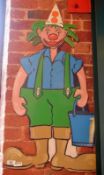 1 x Wooden Clown Painted Cut Out - Sze: 4 x 2ft - Ref BB728 - CL351 - Location: Chorley PR6
