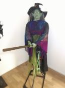 1 x Life Size Battery Operated Halloween Witch - Dimensions: 1700 x 550 mm - CL355 - Location: Great