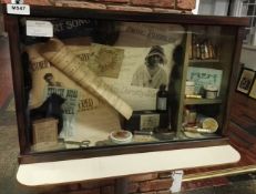 1 x Display Case Filled With Vintage / Antique Items - W70 x H45 x D16cm - Ref M547 / BC - CL351
