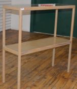 1 x Wooden Retail Stand With Ashwood Finish and Glass Top - H123 x W123 x D41 cms - Ref BB841 1F - C