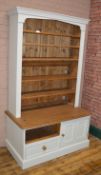 1 x Dresser Cabinet With Shelves and Cream Finish H192 x W114 x D62 cms - Ref BB1707 2F - CL351 -