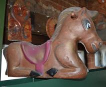 1 x Vintage Cast Iron Hand Painted Fairground / Park Spring Ride Horse by Quality Industries - Appro