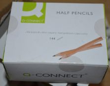 7 x Boxes of Q-Connect Half Pencils - Unused Stock - Ref BB1660 FO - CL351 - Location: Chorley PR6