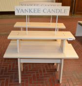 Pair Of YANKEE CANDLE Branded Display Units - Dimensions: W83 x H93 (inc signage) x D33cm - BB905/KS
