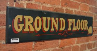 1 x Botany Bay Wooden Hand Painted Wall Signage - Ground Floor - Size 36 x 9 Inches - Ref BB759 - CL
