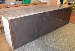 1 x Kitchen Workbench Server Counter With Worktop, Storage Cabinets, Panelled Front and Side Door -