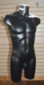 1 x Male Torso Mannequin in Black With Chrome Stand - Ref BB857 2F - CL351 - Location: Chorley PR6