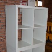 1 x White Gloss Cube Shelf - H76 x W76 x D39 cms - Ref BB - CL351 - Location: Chorley PR6