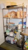 1 x Five Tier Commercial Kitchen Wire Shelving Rack - H177 x W90 x D46 cms - Ref BB500 1855 - CL351