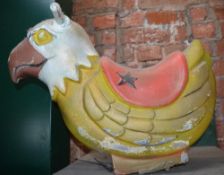 1 x Vintage Cast Iron Hand Painted Fairground / Park Spring Ride Eagle - Approx Size 25 x 15 x 8 Inc