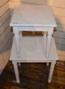 2 x Small Lamp Tables in White - Ref BB353 TF - CL351 - Location: Chorley PR6