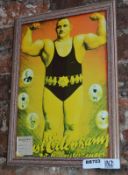 1 x Framed Strong Man Circus Picture - 16 x 12 Inch - Ref BB703 - CL351 - Location: Chorley PR6
