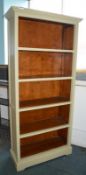 1 x Solid Wood Bookcase Finished in Cream - H200 x W90 x D36 cms - Ref BB1521 GF - CL351 - Location: