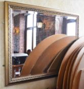 1 x Ornate Wall Mirror With Gold Finish and Bevelled Glass - 116 x 90 cms - Ref BB588 TFF - CL351 -