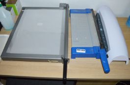 3 x Assorted Pieces of Office Equipment Including Paper Cutters and Fellowes Laminator - Ref