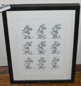 1 x Minnie Mouse Picture in Black Frame - Ref BB1698 2F - 33 x 43 cms - CL351 - Location: Chorley