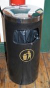 1 x Waste Bin With Chrome Top - Height 76 cms - Ref BB1701 2F - CL351 - Location: Chorley PR6