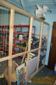 1 x Security Partition With Timber Frame, Metal Wire Mesh and Single Door - Previously Used To Secur