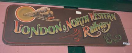 1 x Wall Mounted Train Signage - London & North Western Railways - 5 x 24 Inches - Ref BB774 - CL351