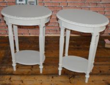 2 x Matching Lamp Tables With Contemporary Grey Finish - H69 x W50 x D35 cms - Ref BB1717 2F - CL351