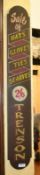 1 x Retail Wall Sign - Transon Sale of Hats, Gloves, Ties, Scarves - 120 x 18 cms - Ref BB685 - CL35