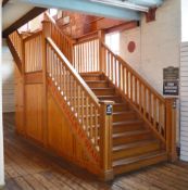1 x Solid Timber Staircase - H374 x W180 x L620 cms - Ref BB1769 2F - CL351 - Location: Chorley PR6