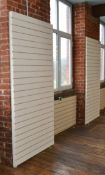 6 x Wall Mounted Slatwall Panels - Dimensions Of Each Panel: H240 x W120 - Ref M491